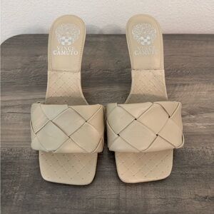 Vince Camuto Cream Braided Heels